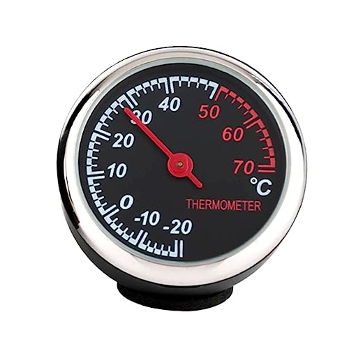 GARVALON Thermometer Auto Innen Mechanisches Autothermometer Leuchtuhr Für Armaturenbrett Stahlkernzeiger Hygrometer Ohne Bohren von GARVALON