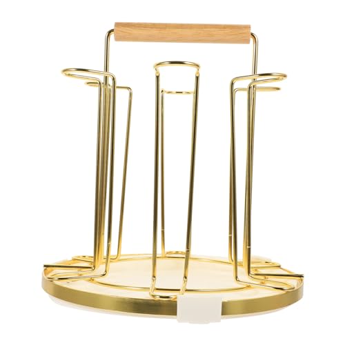 GARVALON Delikater Becherständer aus Robustem Eisen Praktisches mit Weißem Tablett Frei Platzierbar für Küche und Wohnzimmer Langlebig und Platzsparend von GARVALON