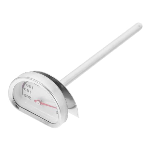 GARVALON Edelstahl Frittierthermometer mit Standfuss Schnelles Ablesen Hitzebeständig Stabiles Küchen Thermometer für Öltemperatur Beim Frittieren und Kochen von GARVALON