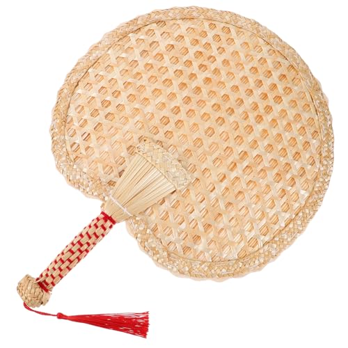 GARVALON Handgewebter Weizenstroh-handfächer Tragbarer Runder Sommerlüfter Leichter Handgefertigter Fächer für Tanz Party Dekoration und Outdoor-nutzung Chinesischer Retro-stil GARVALON Handgewebter Weizenstroh-handfächer Tragbarer Runder Sommerlüfter Leichter Handgefertigter Fächer für Tanz Party Dekoration und Outdoor-nutzung Chinesischer Retro-stil von GARVALON
