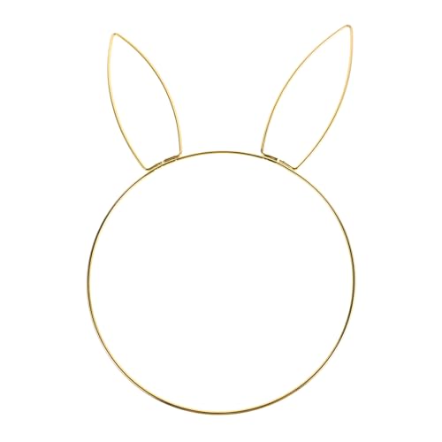 GARVALON Hasenkopf-Reifen Kreisring Mit Hasenkopf Osterhasen-Kopfschmuck Osterhasen-kopfkranz Hasenkopf Rundes Osterhasen-metallkranz Hasenkopf Metallkranz Hasenkopfring Eisen Golden von GARVALON