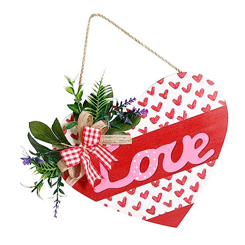 GARVALON Valentinstag Hängeschild Aus Herzförmiges Türschild Für Romantische Dekoration Für Valentinstagsfeiern Und Wohnungseinweihungen Charmante Wanddeko Für Unvergessliche Momente von GARVALON