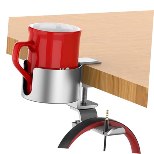 GARVALON Multifunktionaler Kopfhörerhalter mit Verstellbarer Klemme und Drehbarem Getränkehalter aus Aluminiumlegierung Tischhalterung für Headset und Becher geeignet für Tischplatten GARVALON Multifunktionaler Kopfhörerhalter mit Verstellbarer Klemme und Drehbarem Getränkehalter aus Aluminiumlegierung Tischhalterung für Headset und Becher geeignet für Tischplatten von GARVALON