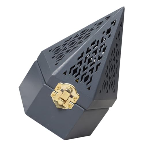 GARVALON Pyramidenform Holz Räuchergefäß Desktop Hohl Holz Lagerung Catcher Für Zuhause Und Büro Aromatherapie-Box- von GARVALON