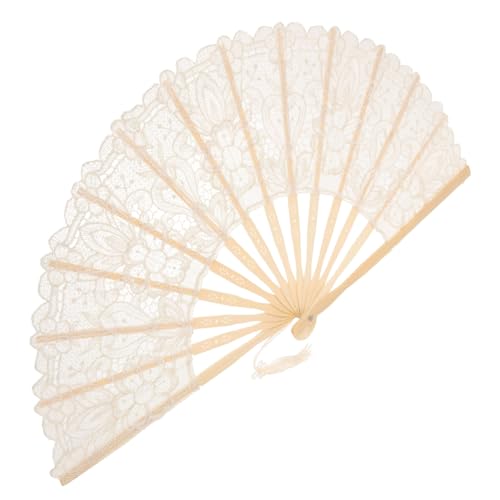 GARVALON Vintage Faltbarer Handfächer aus Beständigem Holz und Stabiles Design mit Zarter Spitze und Quaste als Tanzrequisite Hochzeitsgeschenk und Dekoration GARVALON Vintage Faltbarer Handfächer aus Beständigem Holz und Stabiles Design mit Zarter Spitze und Quaste als Tanzrequisite Hochzeitsgeschenk und Dekoration von GARVALON