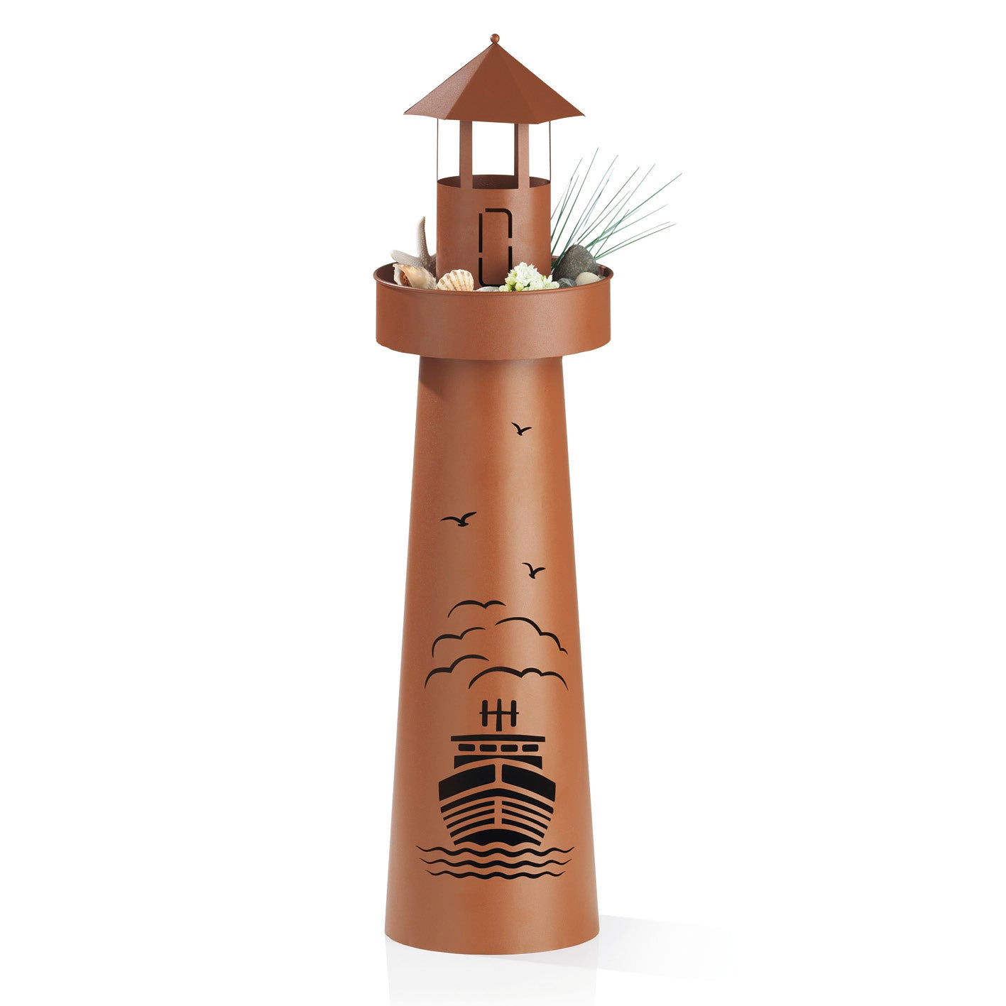 LED-Dekosäule Leuchtturm - 70 cm - braun LED-Dekosäule Leuchtturm - 70 cm - braun von GARVIDA