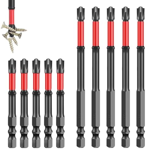 FPH2 Impact Screwdriver Bit Set,Impact Screw Driver Set S2 Steel 65mm & 110mm Slotted Heads 1/4 Inch Hex Shank,Cross Slot Screw Driver Drill Bits for Electricians FPH2 Impact Screwdriver Bit Set,Impact Screw Driver Set S2 Steel 65mm & 110mm Slotted Heads 1/4 Inch Hex Shank,Cross Slot Screw Driver Drill Bits for Electricians von GARWAR