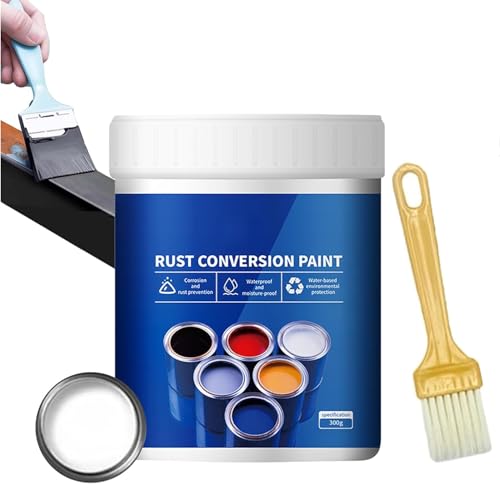 GARWAR Qidaxia Rust Conversion Paint,Weatherproof Rust Converter Paint for Metal,Multicolor Universal Quick Drying Metal Renovation Fixer for Car, Fence (White) von GARWAR