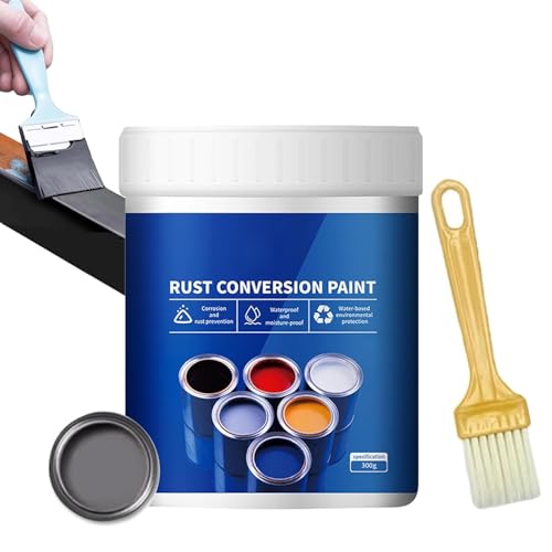 Qidaxia Rust Conversion Paint,Weatherproof Rust Converter Paint for Metal,Multicolor Universal Quick Drying Metal Renovation Fixer for Car, Fence (Grey) von GARWAR