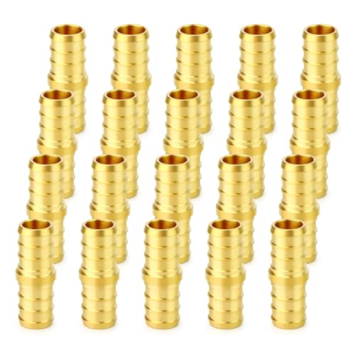 GASHER 20 Stück bleifreies Messing, 1,27 cm Pex-Kupplung, 1,27 cm Pex-Armaturen für PEX-Rohre von GASHER
