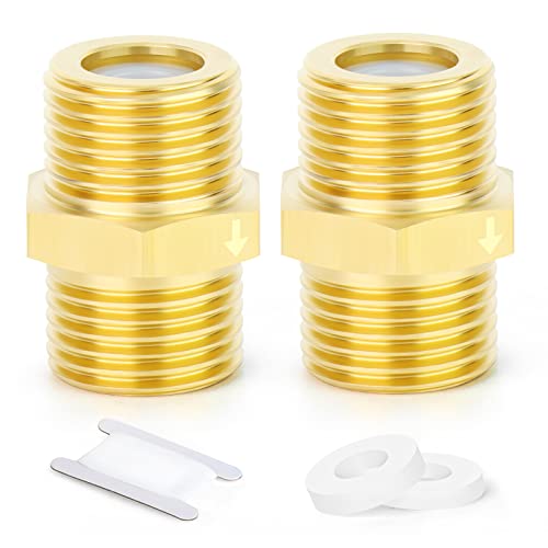 GASHER 2Stück Rückschlagventil aus Messing 1/2" Außengewinde auf 1/2" Außengewinde, Rückflussverhinderung, Rückschlagventile ohne Rücklauf von GASHER