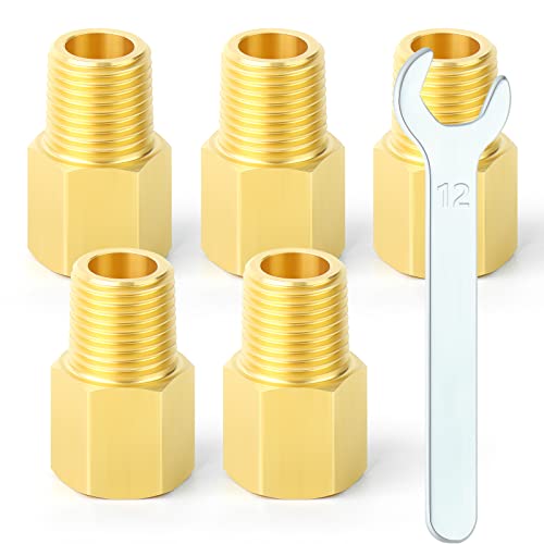 GASHER 5 Stück 1/8 Zoll NPT Bremsleitungsadapter Fittings 3/8 Zoll - 24 Gewinde für umgekehrte Flare Innengewinde von GASHER