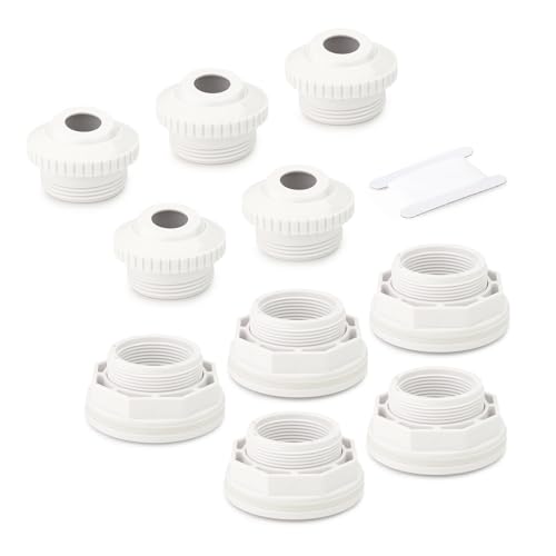 GASHER 5 Stück SP1023 Pool-Einlass-Rücklaufverschraubung, 3,8 cm oberirdischer Pooleinlass-Rücklaufverschraubung mit Kontermutter und Dichtung, SP1419D Öffnung Richtungsdurchfluss-Einlassverschraubung GASHER 5 Stück SP1023 Pool-Einlass-Rücklaufverschraubung, 3,8 cm oberirdischer Pooleinlass-Rücklaufverschraubung mit Kontermutter und Dichtung, SP1419D Öffnung Richtungsdurchfluss-Einlassverschraubung von GASHER