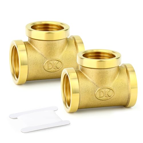 GASHER 5Stück Messing T-Stück, 1/2" x 1/2" x 1/2" BSP Weibliche Rohrverschraubungen von GASHER