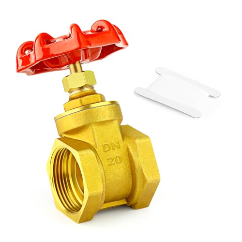 GASHER 1 Stück 3/4 Zoll Messing-Industrieschieber, Hochleistungs-Drehschieber mit Innen x Innengewinde, mit Radgriff, für Wasser, Öl, Gas von GASHER