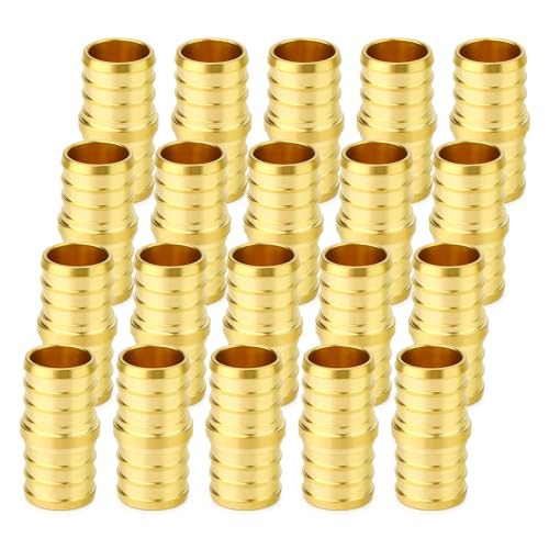 GASHER Pex-Kupplung, bleifrei, Messing, 1,9 cm (3/4 Zoll), Pex-Armaturen für PEX-Rohre, 20 Stück von GASHER