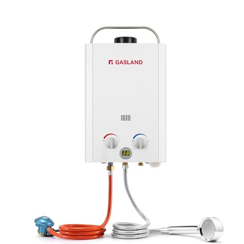 GASLAND BE158-UK Tankless Gasdurchlauferhitzer, 6L Gas-Wasser-Heizung 30/37mbar, Instant LPG Durchlauferhitzer für Campingdusche Pferdedusche RV Reise von GASLAND