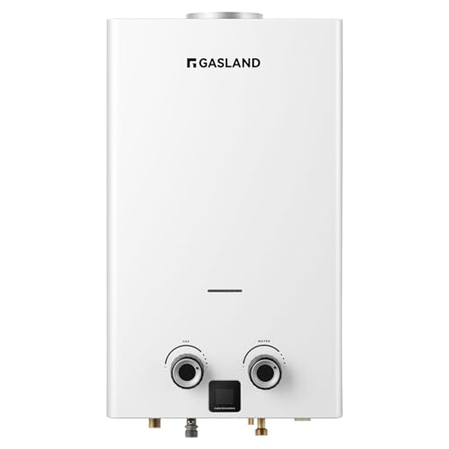 GASLAND 11L Propan Durchlauferhitzer, Niedriger NOx, BG300-DE LPG Gas Wassererhitzer mit LED-Anzeige für den Hausgebrauch, 50mbar,3V,22Kw von GASLAND