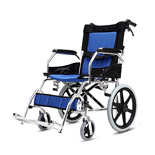 GASLIKE Faltbar Leicht Rollstuhl, Ultraleicht Reiserollstuhl, Klappbar Transportrollstühle für Behinderte and ältere, Belastbarkeit 100 kg, Sitzbreite 44.5 cm,002 von GASLIKE