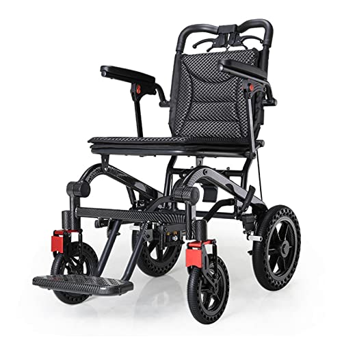 GASLIKE Klappbar Rollstuhl Transportrollstühle, Faltbar Leicht Reiserollstuhl, leichtrollstuhl Reise-Rollstuhl für zu Hause und Unterwegs, Belastbarkeit 120 kg, Sitzbreite 40 cm,001 von GASLIKE
