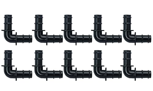 GASMIS 10 Stück Eckverbinder für 12mm Tropfschlauch, Perlschlauch, L-Winkel 90° Schlauchadapter für Bewässerung System von GASMIS