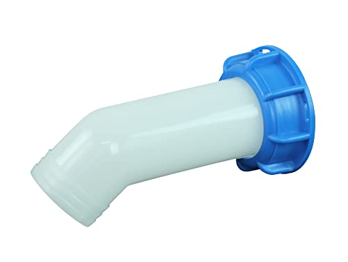 GASMIS IBC Auslaufstutzen 2 Teilig S60x6 (DN50/2 Zoll - 60mm) Grobgewinde - Innengewinde, mit drehbarer Überwurfmutter und Dichtung - Verlängerung für IBC-Container, Regentonne, 1 Stück von GASMIS