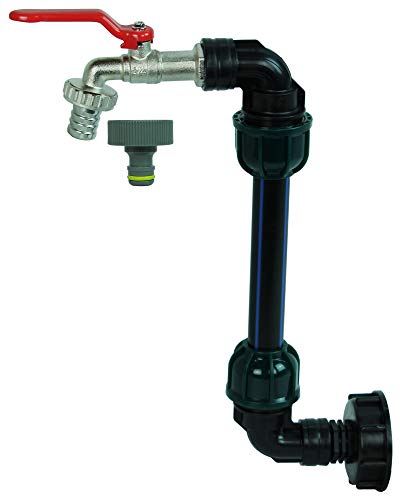 GASMIS IBC Schwanenhals 3/4" Auslaufhahn für Regenwassertank Regenfass IBC-Container S60x6 Wasserhahn 3/4 Zoll IBC Adapter für das Bequeme Befüllen der Gießkanne, Modell Grün, 1 Stück von GASMIS