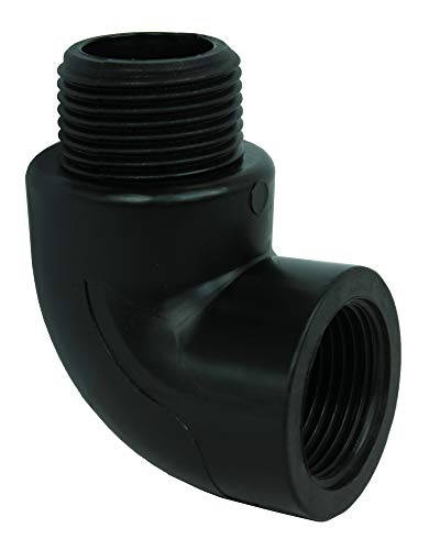 GASMIS PP Gewindefitting Schraubfitting, Winkel 90° AG x IG - 3/4"x3/4", 26,44mm Außengewinde x 24,20mm Innengewinde, 2 Stück von GASMIS