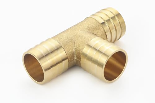 GASMIS T-Stück Schlauchverbinder aus Messing 1/2"-13mm, Verteilerstück für Wasserschlauch von GASMIS
