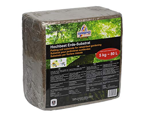 GASPO Hochbeet Erde-Substrat, Kokoserde für Hochbeete und Pflanzen, 5 kg ergibt 80 Liter feinsten Hummus von GASPO