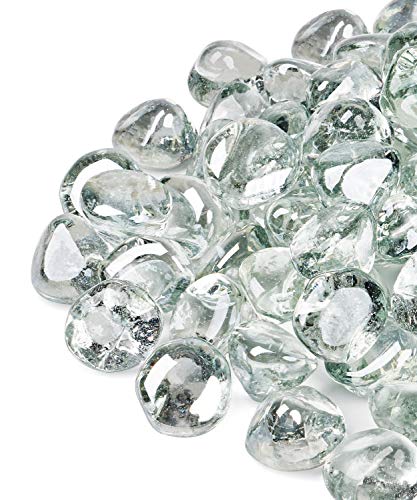 GASPRO 4,5 kg Feuerglas Diamanten - 2,5 cm klares Feuerglas für Propangas-Feuerstelle, dekoratives Feuerstelle-Glas für Gaskamin Kristallglanz von GASPRO