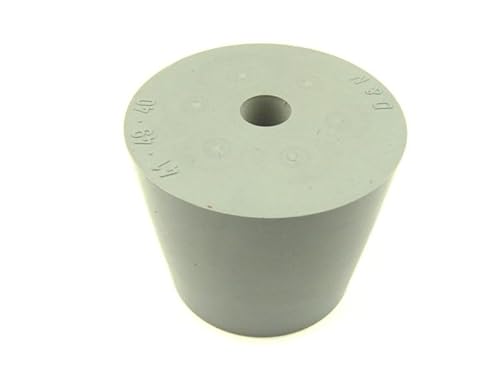 1x Gummistopfen Stopfen mit 9mm Loch (49/41mm - Höhe 4cm) von GASTRO BRENNECKE - SEIT 1984 -