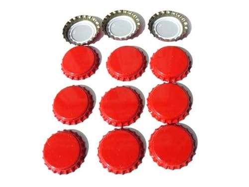 Kronkorken 26mm 100 Stück rot Zubehör Bier Brauen Bierflaschen verschließen Hobbybrauer (rot, 100) von GASTRO BRENNECKE - SEIT 1984 -