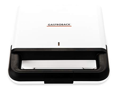 GASTROBACK, weiß/schwarz 42443 Design Sandwichmaker, 750 Watt, antihaftbeschichtete Toastplatten, klein/kompakt von GASTROBACK