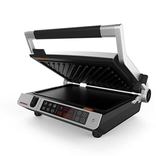 GASTROBACK Kontaktgrill Design BBQ Advanced Control - XXL Tischgrill mit abnehmbarer Platte - elektrisch 2.000 Watt, 816 cm² Kontaktfläche - antihaftbeschichtet, spülmaschinengeeignet von GASTROBACK