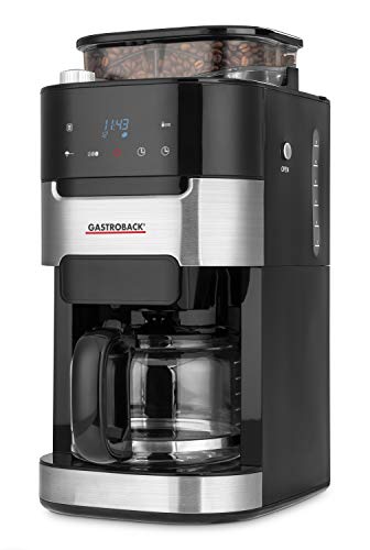 GASTROBACK 42711 Kaffeemaschine Grind & Brew Pro, Filterkaffeemaschine mit integriertem Mahlwerk, Kegelmahlwerk mit 8 Mahlstufen, Soft-Touch LCD-Display, plastic von GASTROBACK
