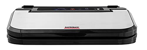 GASTROBACK #46009 Design Vakuumierer Basic, vollautomatisches und manuelles Vakuumieren und Verschweißen, integrierte Schneidevorrichtung, 4 Funktionen, 11 L/Min, 150 Watt von GASTROBACK