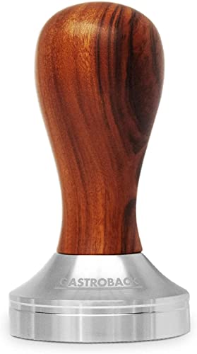 GASTROBACK 90614 Espresso-Tamper, Barista Profi, passend für alle Siebträger mit Ø 51 mm, schwere Ausführung aus rostfreiem Stahl mit Holzgriff, Holzgrif, Holz, Silber von GASTROBACK