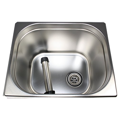 Gastro Spülbecken aus Edelstahl 50,5x30x20cm mit Ablaufventil & Standrohr von GASTROBEDARF WESTERBARKEY