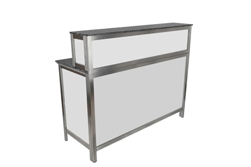GDW Profi Klappbare Multitheken Tresen ( Biertheke mit aufsteckbaren Baraufsatz) mit weißen Fronten & PE Oberflächen, Länge in 1.25, 1.5 oder 2m (Schwarz(Foamlite), Länge 2000mm) von GASTROBEDARF WESTERBARKEY