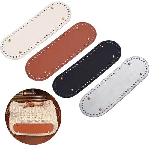 4er Set Korbboden zum Häkeln, PU-Leder Taschenboden 30x10cm, Häkelzubehör für Taschen Häkeln, Holzboden zum Häkeln, mit 66 vorgebohrten Löchern, Metallnägeln und Anti-Verschleiß-Design, für Umhängetas 4er Set Korbboden zum Häkeln, PU-Leder Taschenboden 30x10cm, Häkelzubehör für Taschen Häkeln, Holzboden zum Häkeln, mit 66 vorgebohrten Löchern, Metallnägeln und Anti-Verschleiß-Design, für Umhängetas von GATIHOK