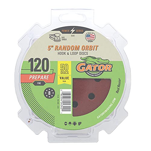 Gator 4342 12,7 cm zufällige Orbit Klettscheiben Schleifscheibe für verschiedene Oberflächen, 120 Grit von GATOR FINISHING PRODUCTS
