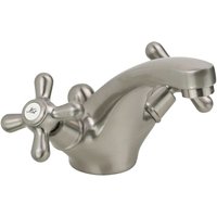 Gattoni Rubinetteria - Doppelhebel-Waschtischarmatur in antiker Stahlfarbe Gattoni Calypso 5911/REA0 edelstahl gebürstet von GATTONI RUBINETTERIA