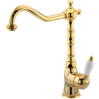 Gattoni Rubinetteria - Küchenspülenmischer im Retro-Stil mit goldfarbenem Schwenkauslauf Gattoni Orta RE135D0 Gold von GATTONI RUBINETTERIA