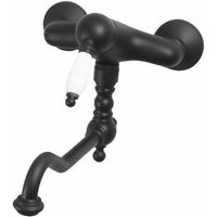 Gattoni Rubinetteria - Spültischmischer zur Wandmontage mit verstellbarem Auslauf schwarz matt Gattoni Orta Old 2762/27N0.OLD matt-schwarz von GATTONI RUBINETTERIA