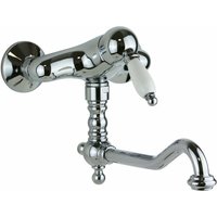 Gattoni Rubinetteria - Wand-Spülbeckenmischer aus Chrom mit langem Auslauf Gattoni Orta Old 2762/27C0.OLD Chrom von GATTONI RUBINETTERIA