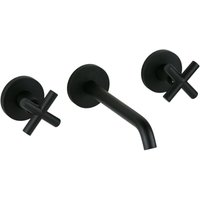 Gattoni Rubinetteria - Wandmontierter 3-Loch-Waschtischhahn in mattschwarzer Farbe Gattoni taolos 1510515NO matt-schwarz von GATTONI RUBINETTERIA