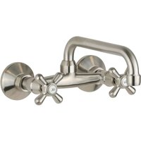 Gattoni Rubinetteria - Wandmontierter Küchenspülenmischer in der Farbe gebürsteter Stahl mit U-förmigem Auslauf Gattoni 7559/RENS edelstahl gebürstet von GATTONI RUBINETTERIA