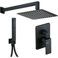 Komplettes quadratisches Duschset-Modell in mattem Schwarz Gattoni SQUARE KTQ15/PDNO matt-schwarz von GATTONI RUBINETTERIA
