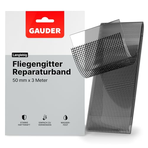GAUDER Fliegengitter Reparatur Klebeband (50 mm x 3 m) | Insektenschutzgitter Reparatur Set | Fliegengitter Tür und Fenster von GAUDER